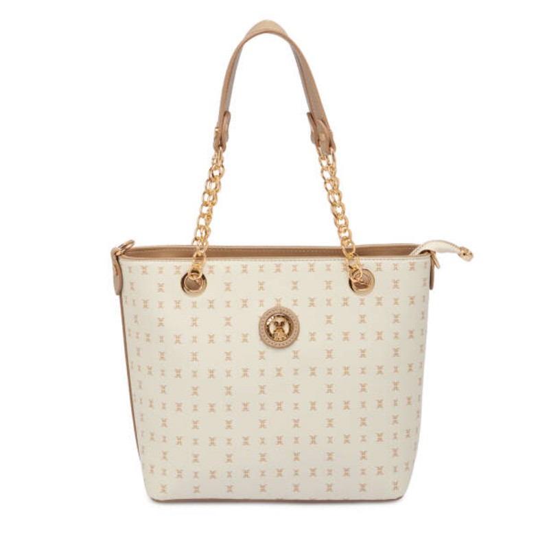 Bej Print Omuz Çantası